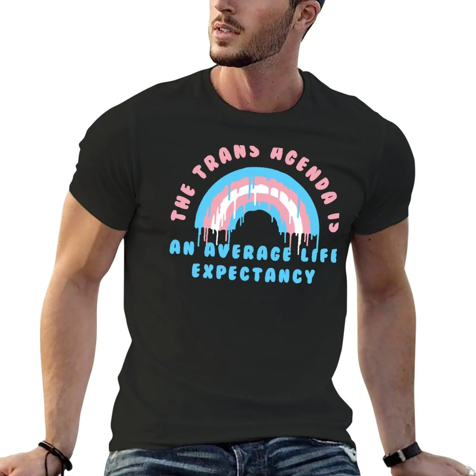 

The trans agenda is an average life expectancy T-Shirt plain Short sleeve tee anime clothes graphic tee shirt mens tall t shirts