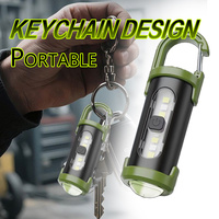 Powerful EDC LED Flashlight Keychain Rechargeable Hanging Portable Flashlights Waterproof Keyring Camping Walking Pocket Lamp