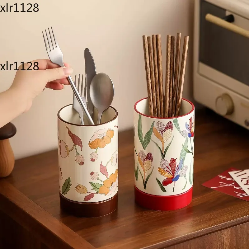 Nordic Ins Ceramic Chopstick Holder Drain Moisture-Proof Cutlery Storage Rack Kitchen Countertop
