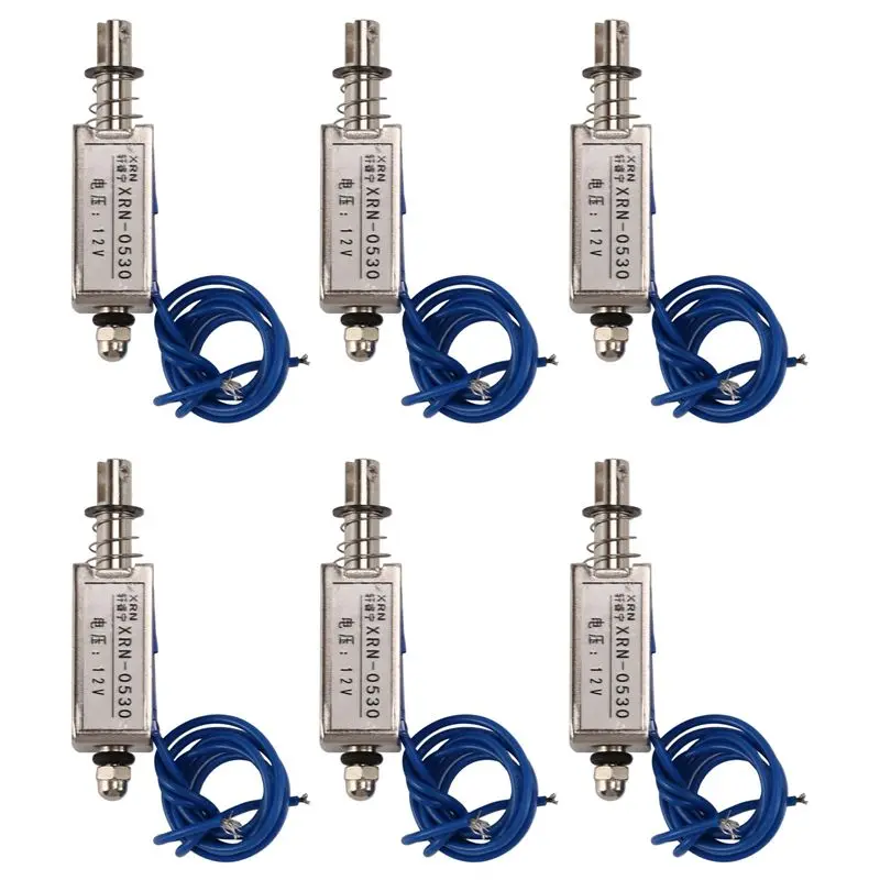 6X Solenoid Electric Solenoid Type Push / Pull 10 Mm DC 12 V 2.1 Kg Force-AT30