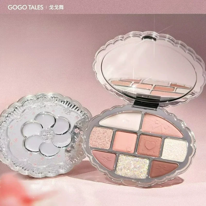 Gogotales Blooms 9Color Eyeshadow Natural Low Saturation Highlight Blusher Multi-Use Long-lasting Makeup