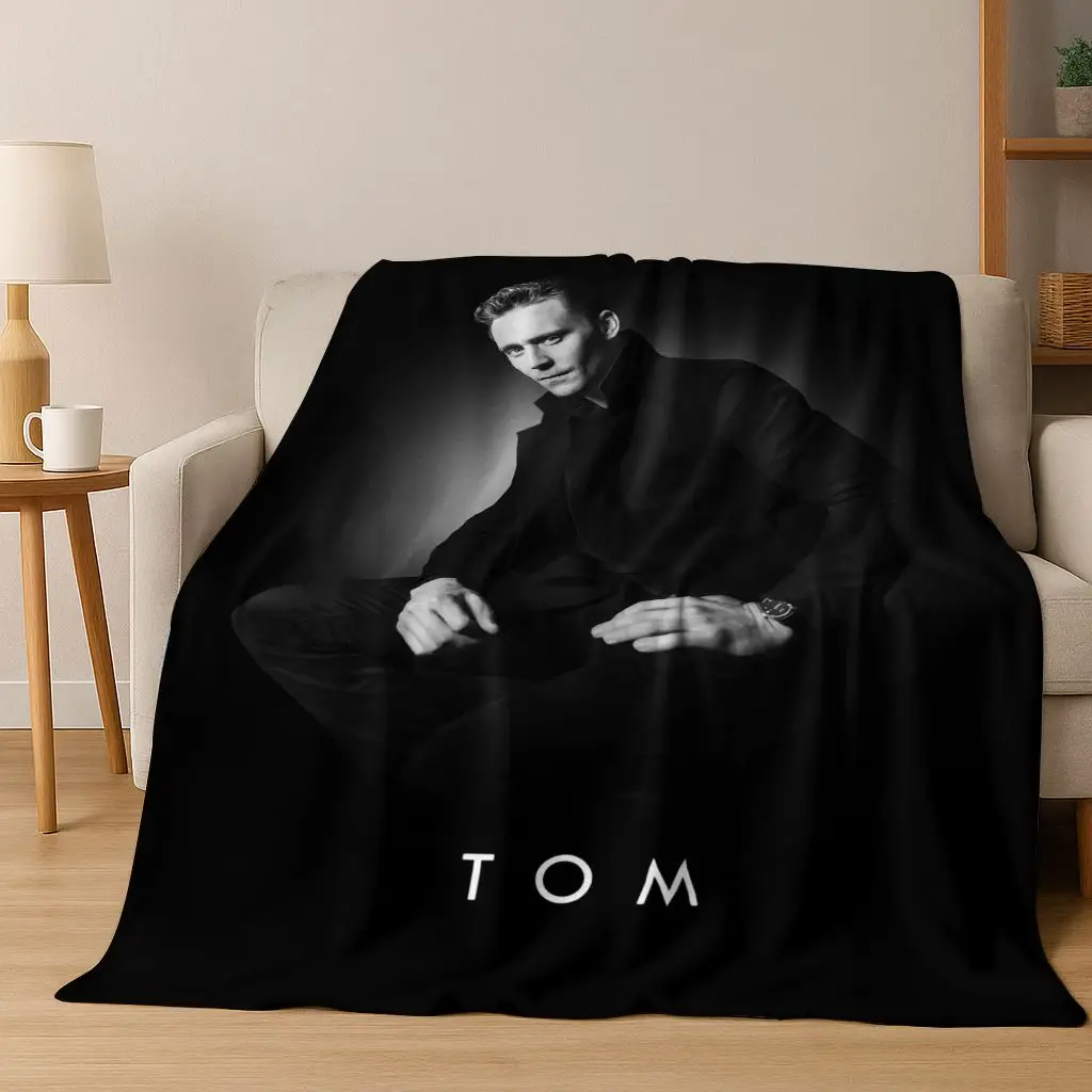 3D Tom Hiddleston Art Actor Star Flannel Blanket,Cozy Soft Throw Blanket for Home Bedroom Bed Sofa Picnic Office Cover Kids Gift