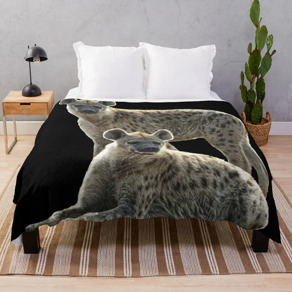 Hyenas on safari in Kenya / Africa Throw Blanket Flannel Fabric anime Sofas Blankets