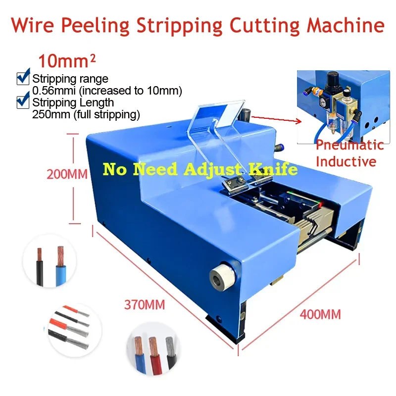 

Pneumatic Wire Peeling Stripping Cutting Machine Desktop Inductive Type 10 Square MM No Need Adjust Knife