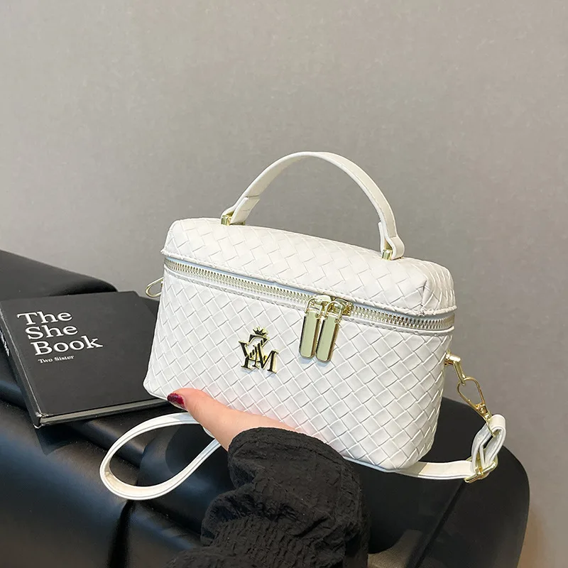 

​​2025 Woven Box Bag for Women, Fashion Double Zip Crossbody Purse, Stylish Shoulder Handbag, Trendy Casual Clutch​