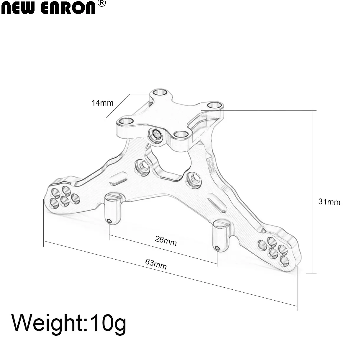6061-T6 CNC Aluminiumlegierung LOS214011 Hinterer Stoßdämpferturm für Losi 1/18 2WD Mini-T 2.0 RC Auto – Detail 5