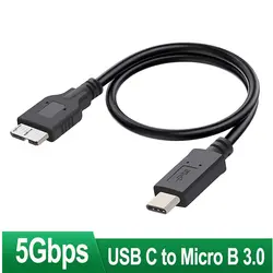 USB C to Micro B 3.0 cable Short 5Gbps USB 3.1 USB-C to USB 3.0-Micro B data Sync cord for Hard Drive Disk HDD SSD cable WD