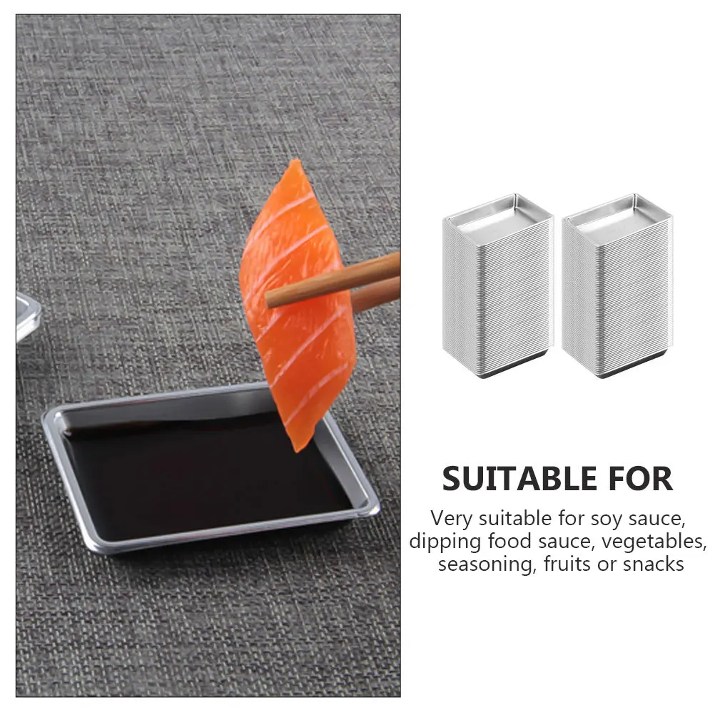 Juego de platos para salsa de soja y sushi, cuencos para inmersión, platos, condimento negro, pequeño, 200 Uds.