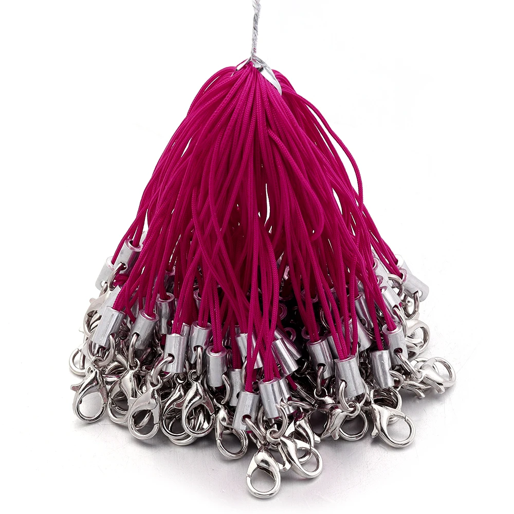 20/100 Stück Karabinerverschluss Lanyard Strap Cord Handy Lanyard Polyester Schlüsselanhänger Schnüre Charms Schlüsselanhänger für DIY Schmuckherstellung