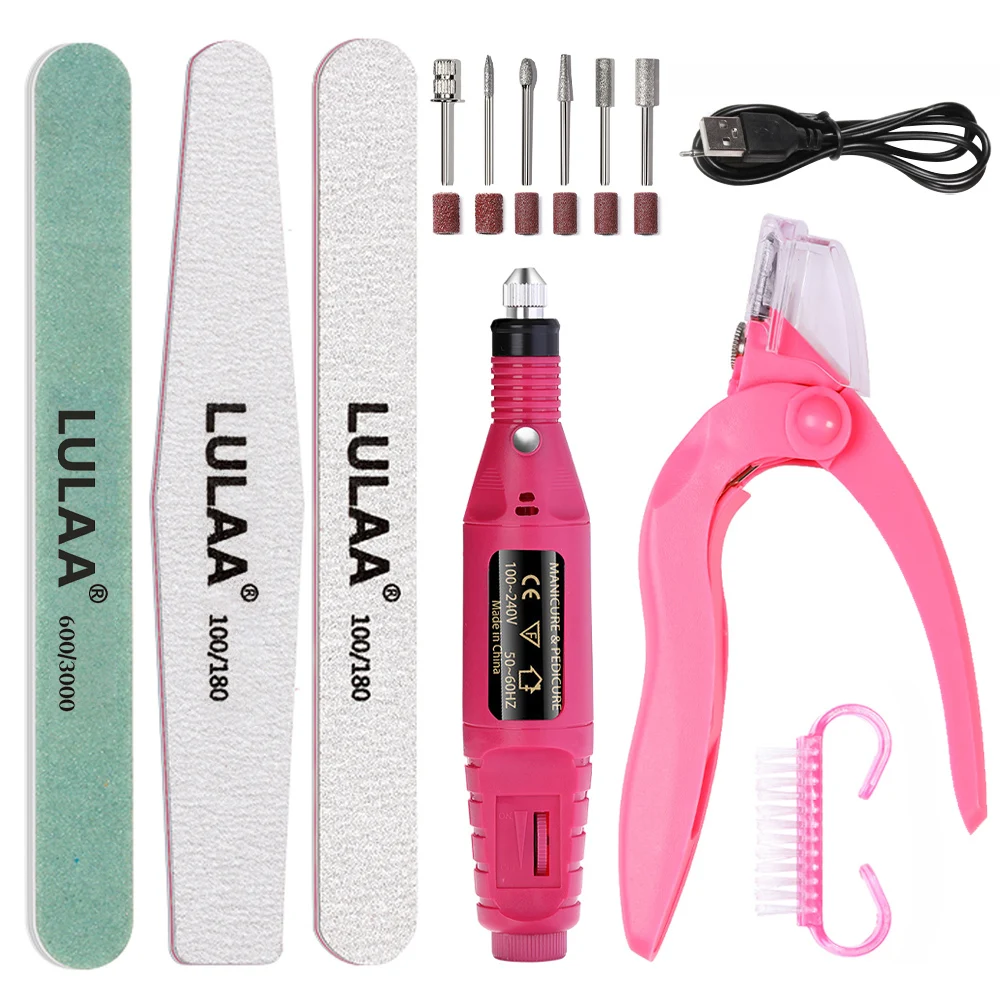 

HALAIMAN Professional Material Nail Set Electric Nail Sander Gel Nail Polishing Machine Fake Nail Edge Scissors Manicure Product