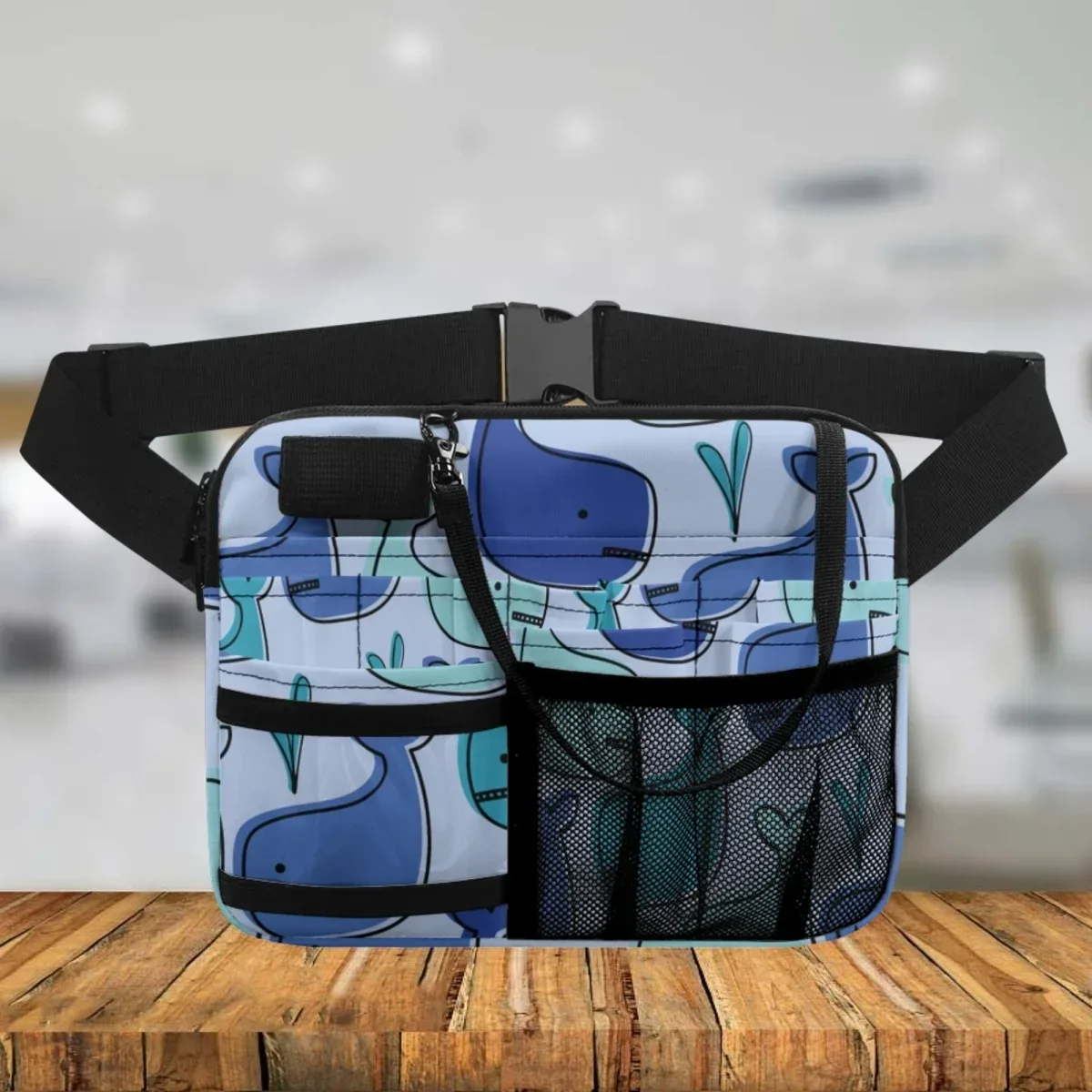 

Cartoon Dolphin Sea Animal Print Ladies Waist Bag Fashion Portable Medicine Medical Tool Storage Bag Nursing Fanny Pack Female