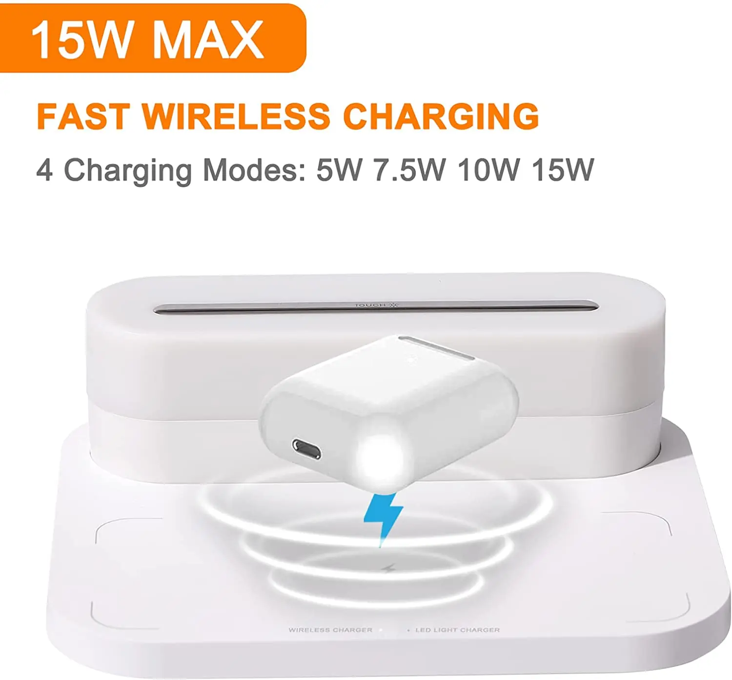 Wireless Charging Desk Lamp Bedside Bedroom Touch Support IPhone 11 12 13 Samsung Huawei Xiaomi Fast Charge