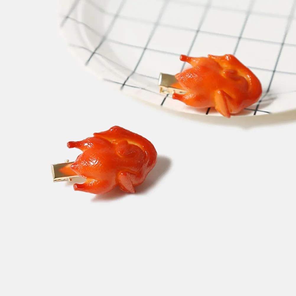 

Funny Food Shaped Hair Clip Realistic Roast Novelty Barrette for Women Trendy Hair Styling Accessories