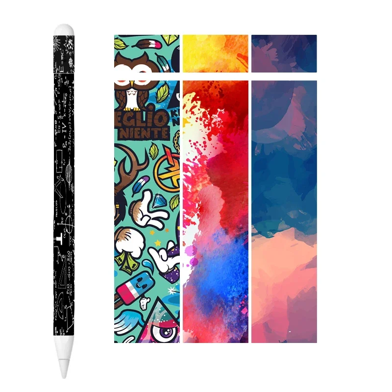 3D Colorful Cute Pattern Matte Skin Film Wrap Skin Phone Sticker For Apple Pencil 3 USB-C Full Body Ink Style Decal Warp Film