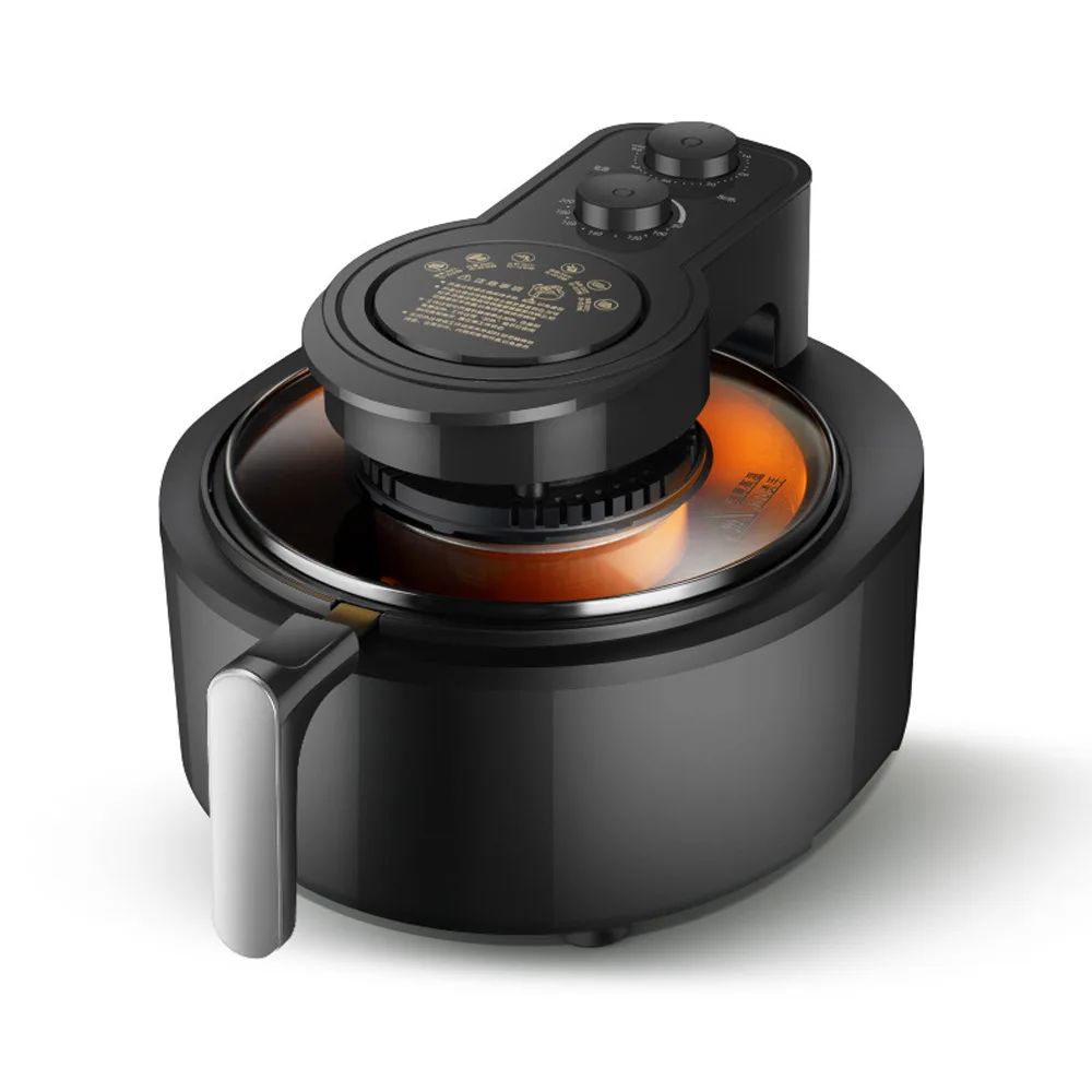 مقلاة كهربائية منزلية سعة 6 لتر، مقلاة عميقة ذكية، مقلاة هوائية للدجاج بدون زيت، طباخ بيتزا صحي خالٍ من الزيت