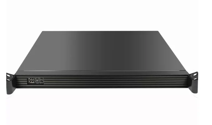 1U Industrial Chassis 250mm Depth, Aluminum Panel with Hidden Vents, Short Rackmount Case for Mini-ITX FLEX PSU-jmz