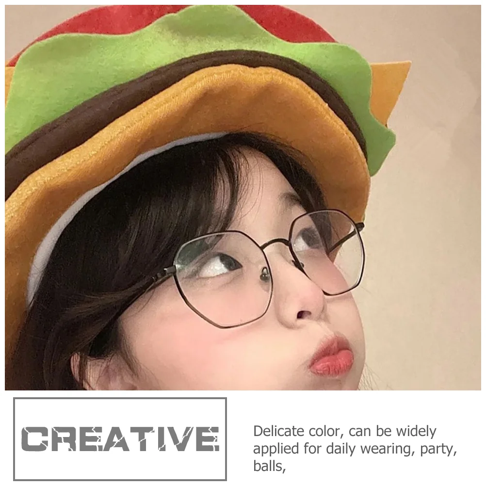 Odzież Kapelusz Hamburgerowy Miss Shopping Burers Party Dress up Fast Food Akcesoria do kostiumów Świąteczne nakrycie głowy