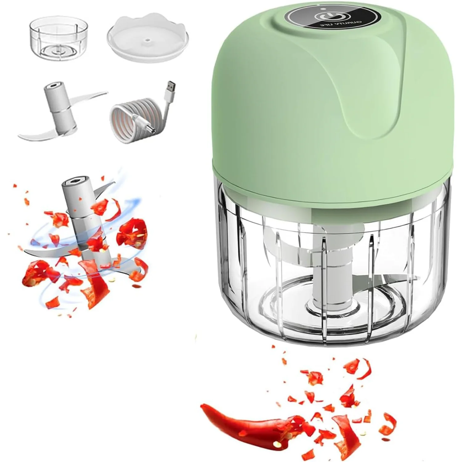 Prosperousk Chopper - USB Rechargebale  Garlic Grinder,  Mini Garlic Chopper, Prosperousk Mini Garlic Chopper, Small Chopper (Wh