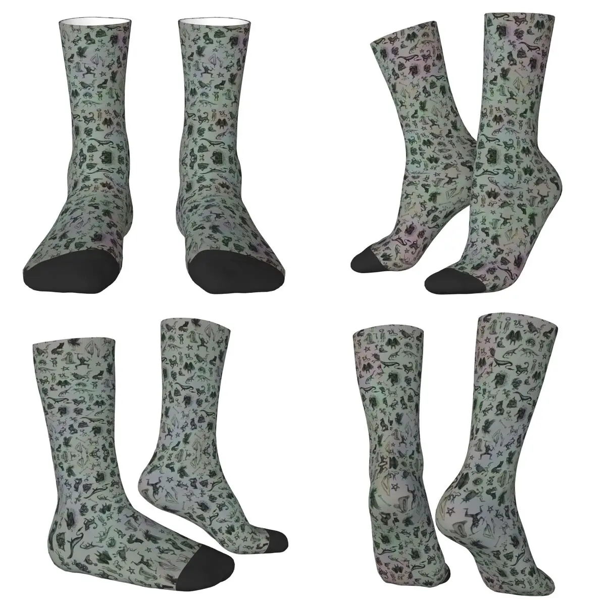 

Cryptid Crew Socks Harajuku Sweat Absorbing Stockings All Season Long Socks Accessories for Unisex Christmas Gifts