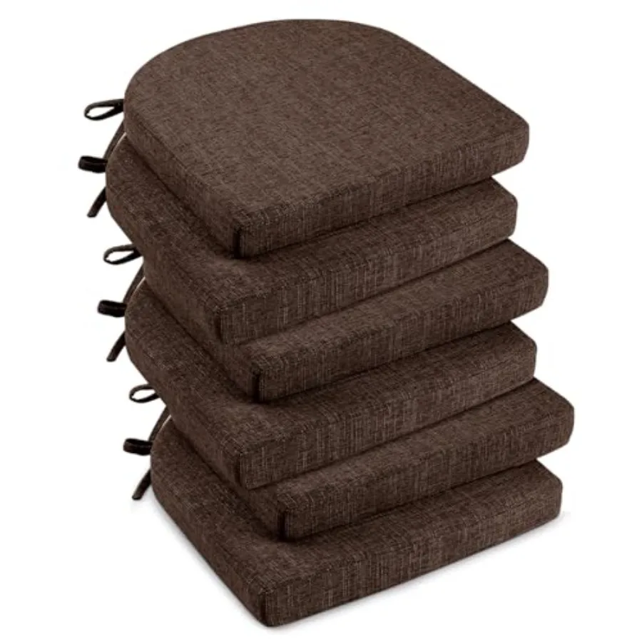 

Подушки для стульев для столовой, мягкие и удобные, из текстурированного пенополиуретана, с завязками и нескользящей основой, 16 шт.