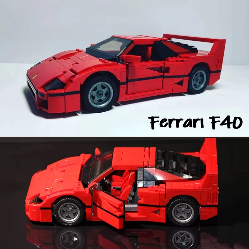 Classic Racing 10248 F40 Compatible MOC-10567 Sports Car 1158PCS Splicing Assembly Building Block Toy Model DIY Kids Gift Gift