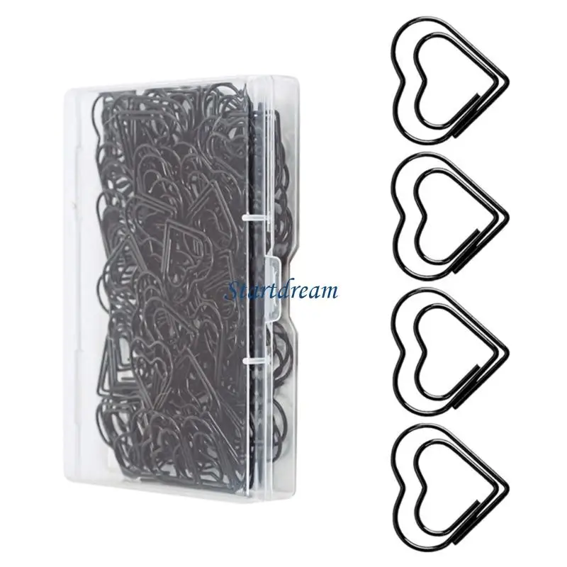 100/200 قطعة دبابيس ورق على شكل قلب مشبك معدني ملون منظم وثائق كليب لمجلة الوثيقة سكرابوكينغ K92C #5