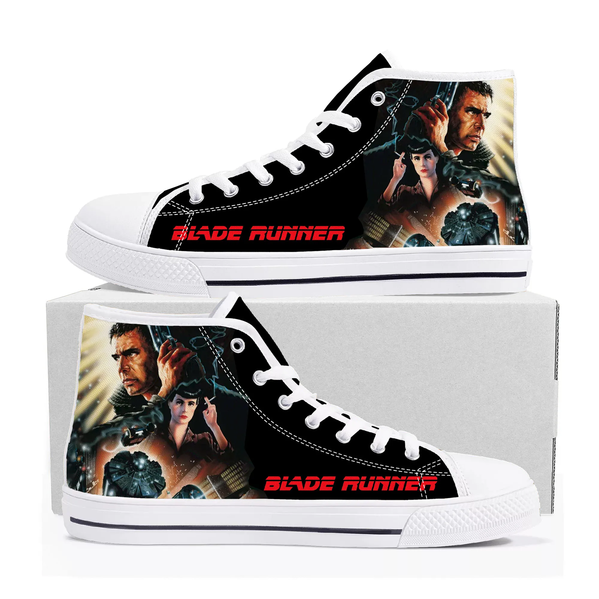 Blade Runner Movie High Top Sneakers Mens Womens Teenager Canvas High Quality Sneaker Casual Custom Made Shoes Customize Shoe