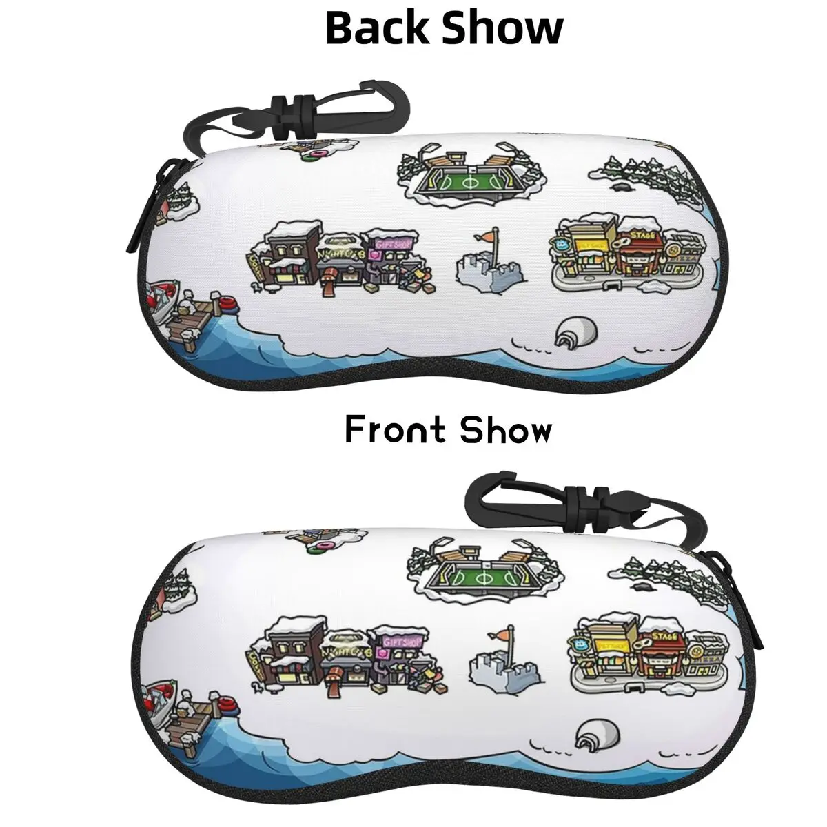

Club Penguin M Shell Glasses Case Protective Sunglasses Box Women Men Soft Eyeglass Bag Pouch