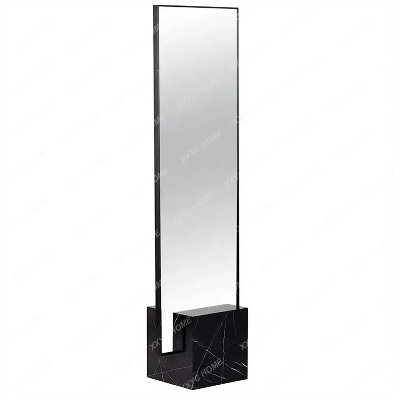 A Nordic natural marble full body bedroom living room floor clothing store rectangular fitting mirror
