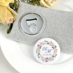 Customized Wedding Magnet Souvenirs Wedding Gifts for Guests Personalized Wedding Favors Metal Fridge Magnet Bottle Opener