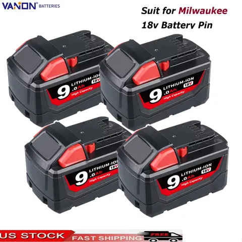 VANON 1/2/4 Stuks 9.0Ah Batterij Vervangen voor Milwauk ee 18V M18 48-11-1815 48-11-1850 2604-22 48-11-1840 Batterij Pin