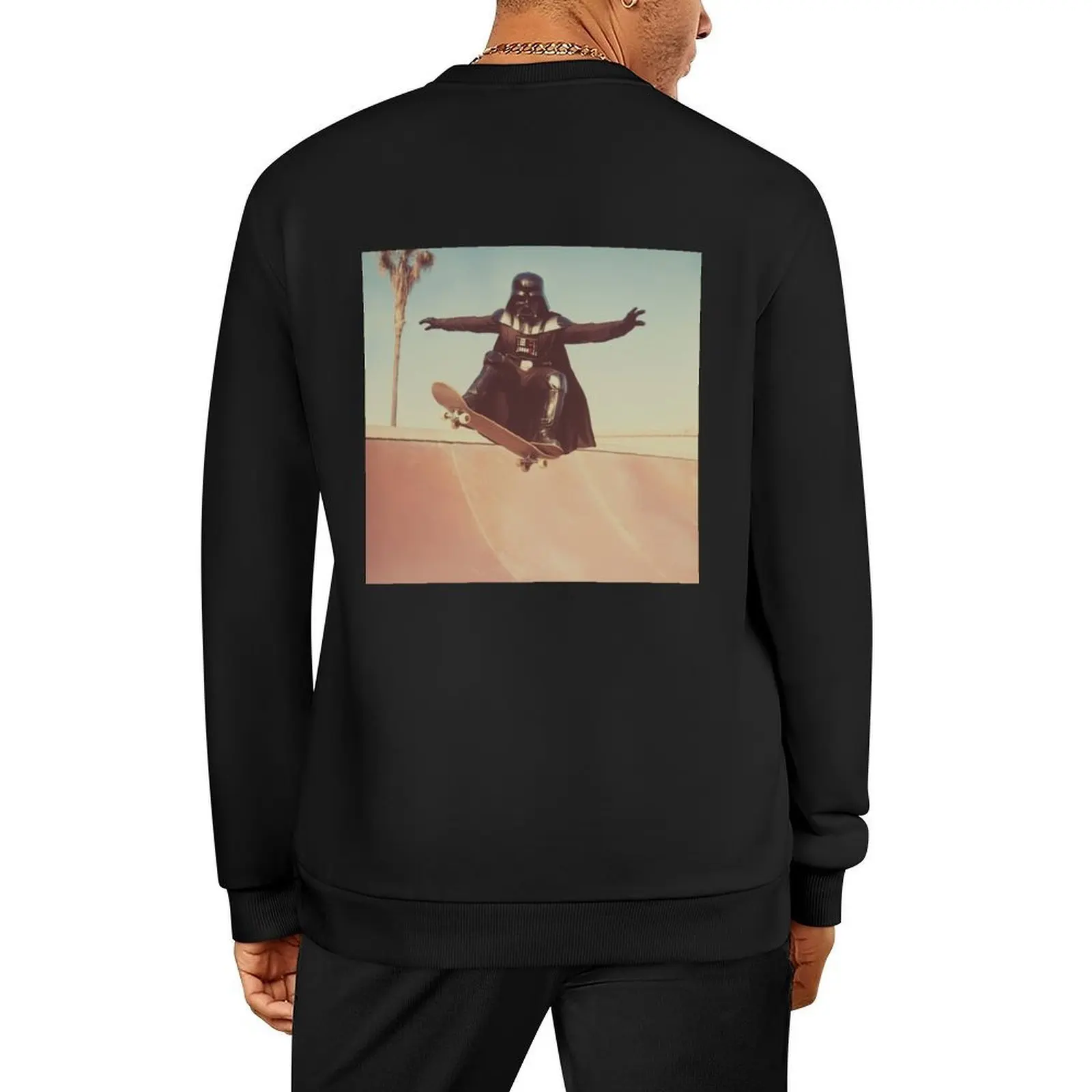 

Darth Vader Skateboarding Trick - Galactic Canvas Art Pullover blouse clothes for men male clothes sweatshirt