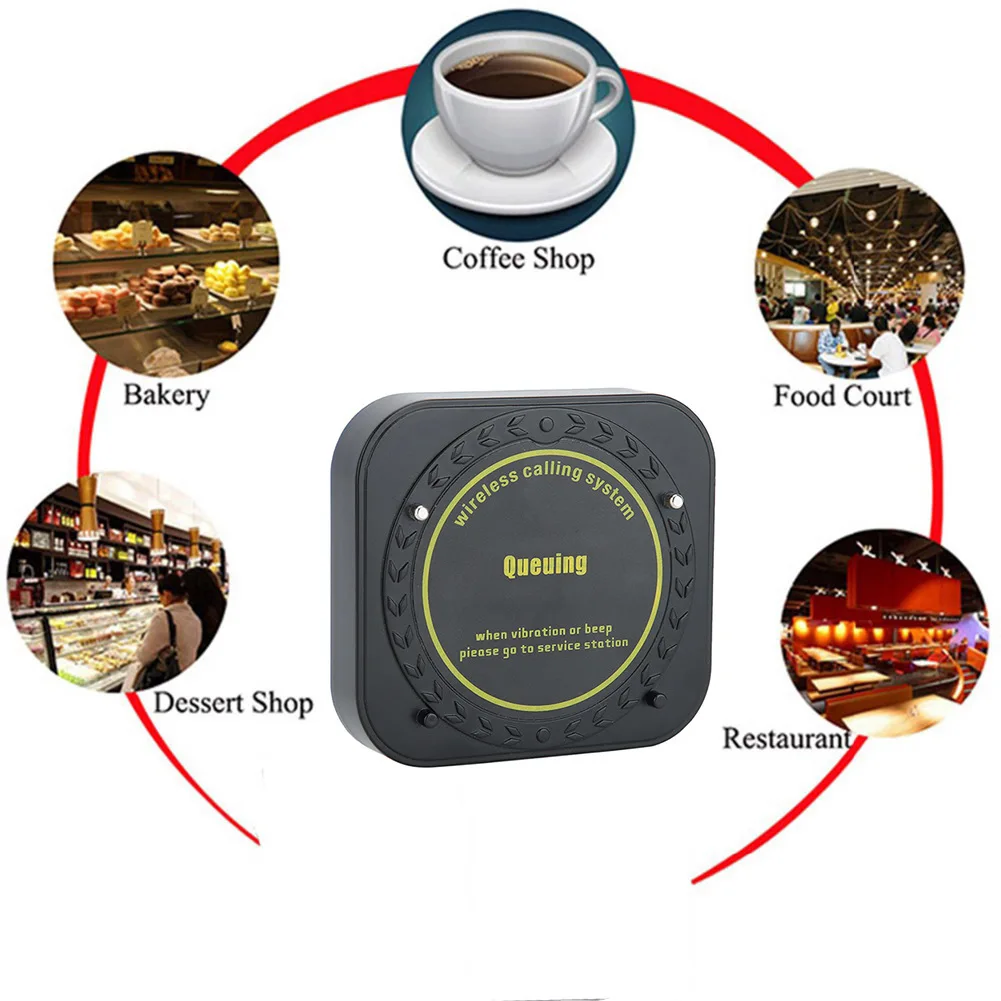 SU-669S-X Wireless Pager, Square Vibrating Meal Pickup Device for Restaurant Queue System