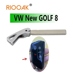 1pcs Blank Insert Smart Remote Emergency Key Blade For VW New GOLF 8 Replacement Smart Key Blade