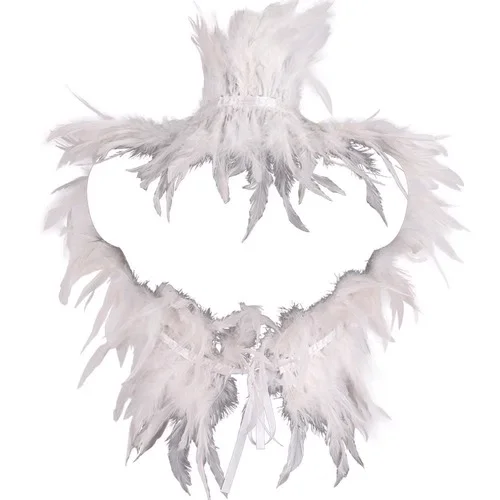 Sli White Feather ort Cosplay Costume di scena loween Modello Walk ow Abbigliamento da palcoscenico Semplice Ele Cos tradizionale da donna...