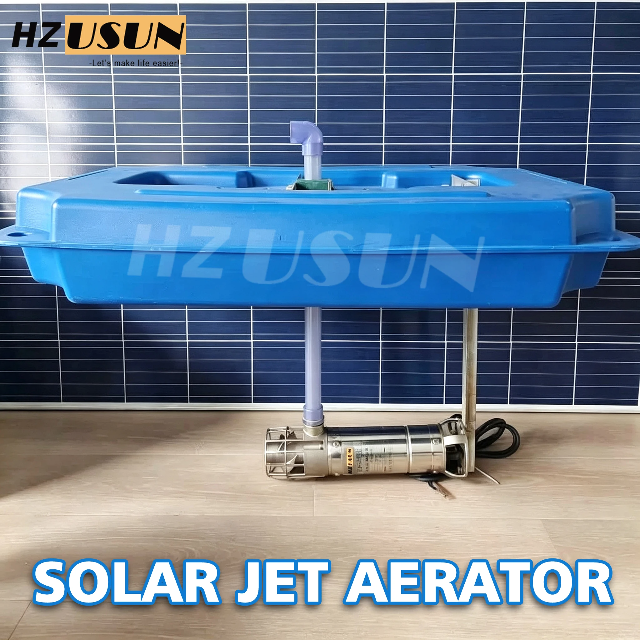 AC/DC Submersible Aquaculture Push-Flow Floating Jet Aerator Solar Powered Oxygenator for Fish Pond Water Circulation Pump Sets