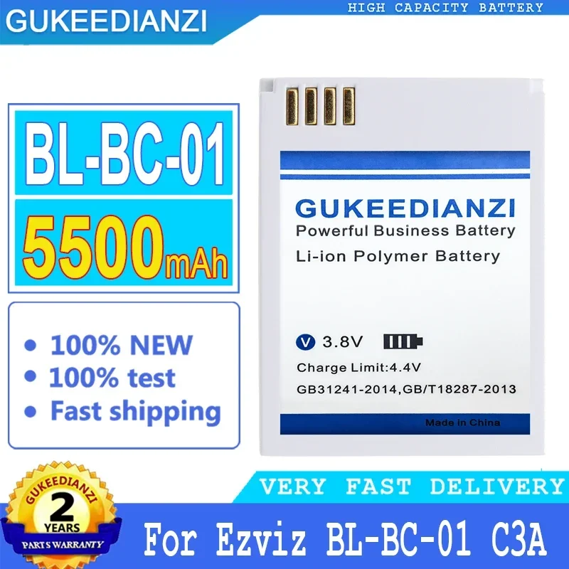 Bateria GUKEEDIANZI de 5000mAh/5500mAh para HIKVISION Ezviz DP2S HD BL-BC-01 C3A BL3602 BL3601 CS-DP1-4A1WPFBSR-B DP1 DP1S DP1C DP2C