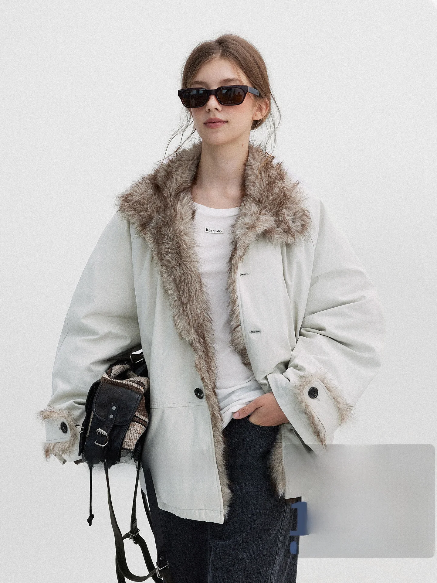 

Eco-Friendly Vintage Fur Collar down Jaet Women's Sli Commute Windproof Warm Du down Coat Regular Fit Long Sve