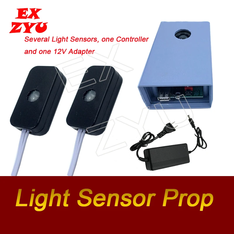 Light Sensor Prop real life escape room game shoot the light sensors in correct sequence  to escape the chamber room