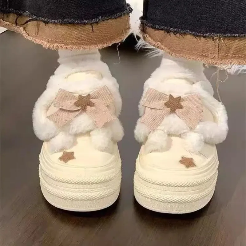 

2025 High Appearance Level Women's Winter New Style Fleece Warm Cotton Snow Boots and Thick-soled Fleece Cotton Shoes for Women