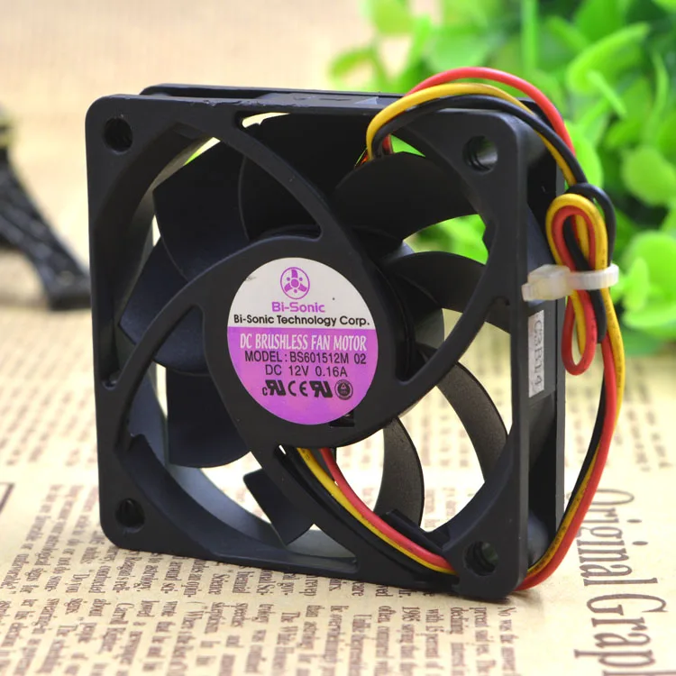 

ORIGINAL BS601512M 6015 12V 0.16A 6CM 3WIRES SPEED DETECTION FAN