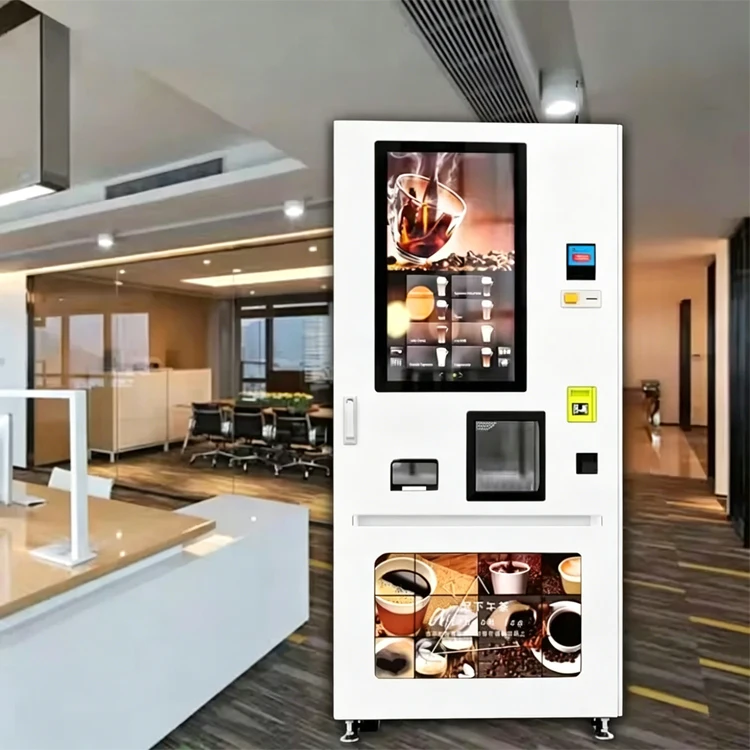 Coffee Vending Machine Paper Money Operated Freshly Brewed Coffee Vending Machine