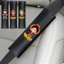 1pcs ONE PIECE Luffy Car Safety Belt Cover Pads Anime Car Shoulder Protector Pad Auto Accessories Kid Safety Belt Cover Gifts