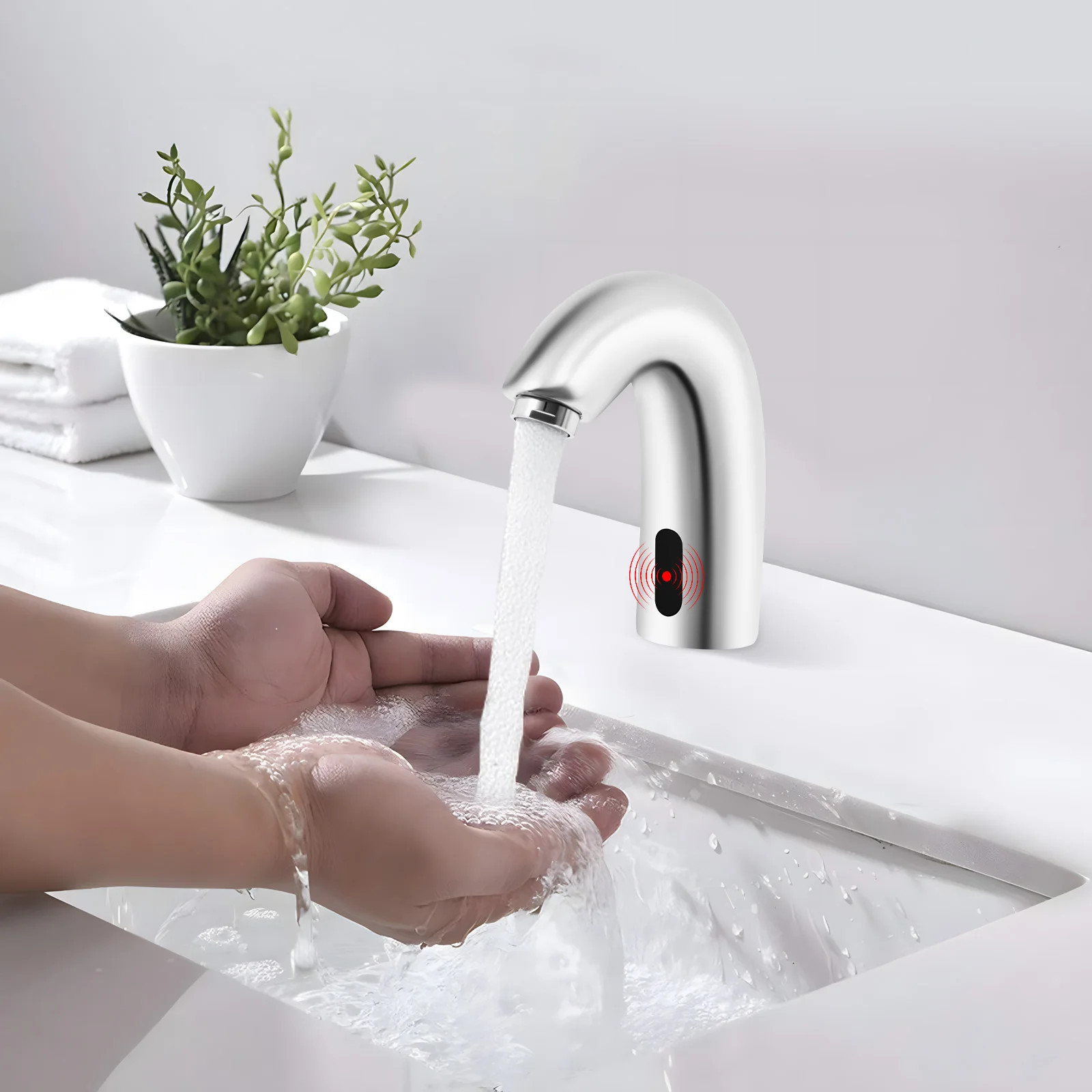 Bathroom Tap Infrared Sensor Cold Water Fittings Automatic Infrared Sensor Tap Bathroom Sink Mixer Tap Infrared Sensor