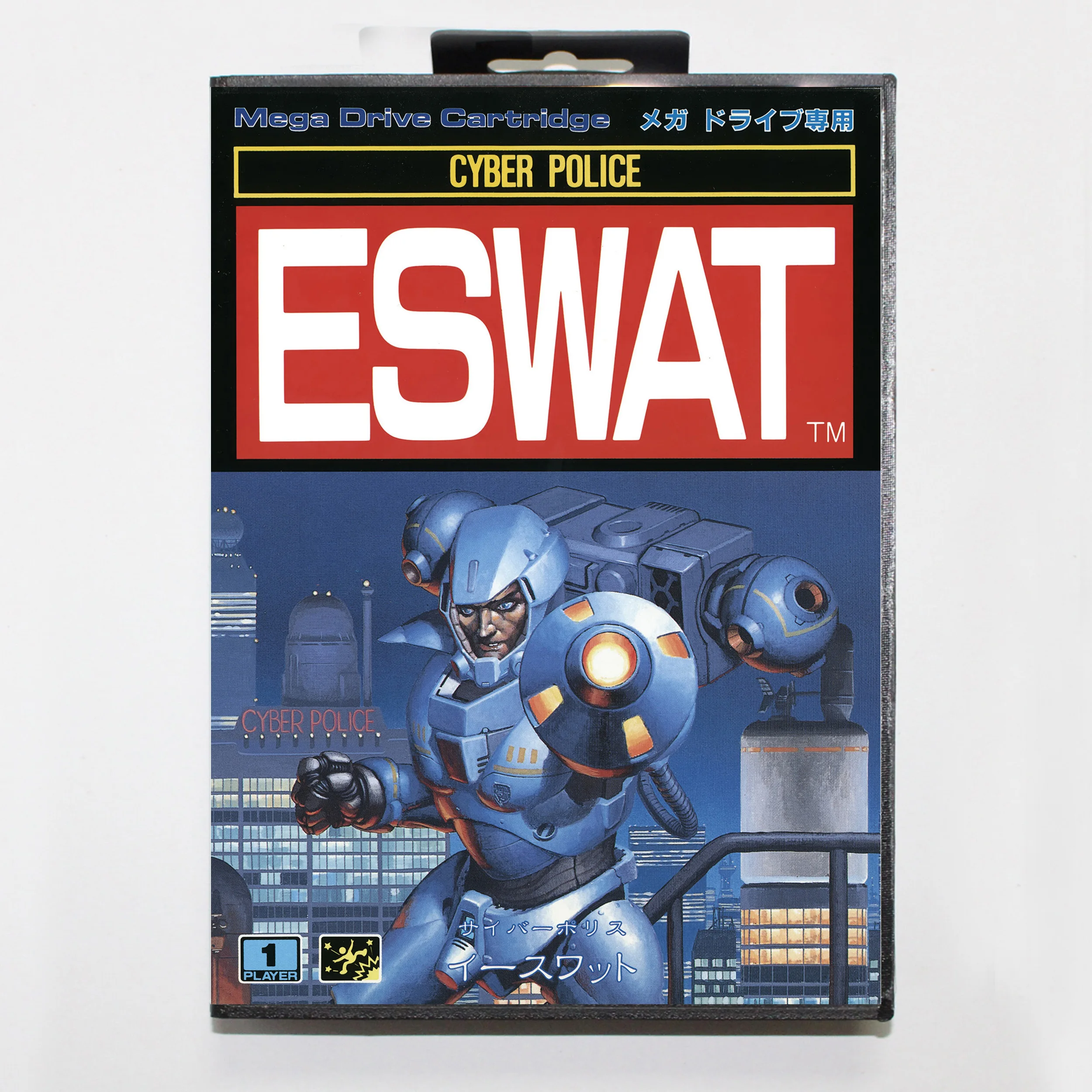 บัตรเกม eswat พร้อมกล่องขายปลีก16bit รถเข็น MD สำหรับไดรฟ์เมกะ/ระบบกำเนิด