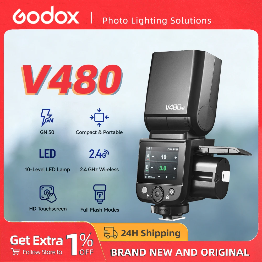 Godox Speedlite Flash - Godox V480 TTL 카메라 플래시 무선