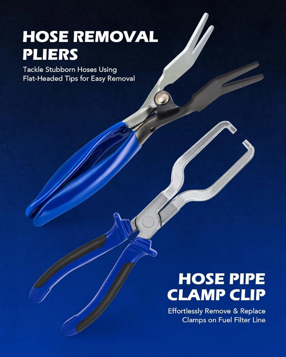 5-Piece Fuel Line Pliers Set with Hose Clamp and Filter Caliper for Auto AC and Pipe Repairs