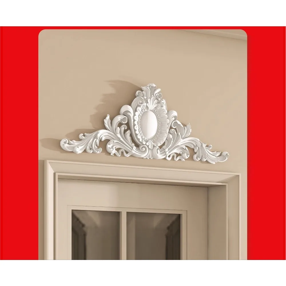 European Style Door Head Flower Wall Stickers PU Wall Moulding Polyurethane House Portal Lintel Decor Element Furniture Ornament