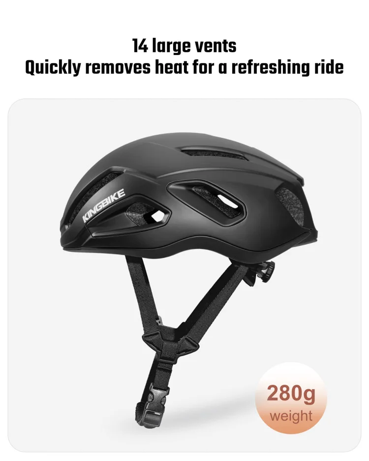

Шлем KINGBIKE для велоспорта — подушка EPS высокой плотности, дизайн вентиляционного канала, быстросъемная магнитная пряжка и отражение свечения