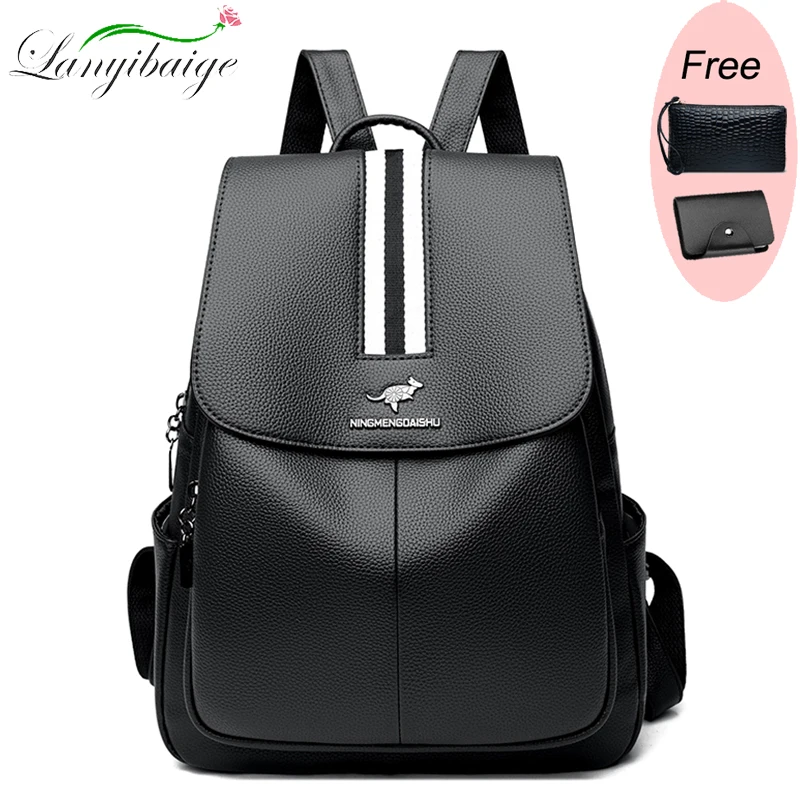 Fashion Luxury Ladies Travel Knapsack Girls Shoulder School Bags Cowhide Sac Mochila High Quality Genuine Leather Women Backpack